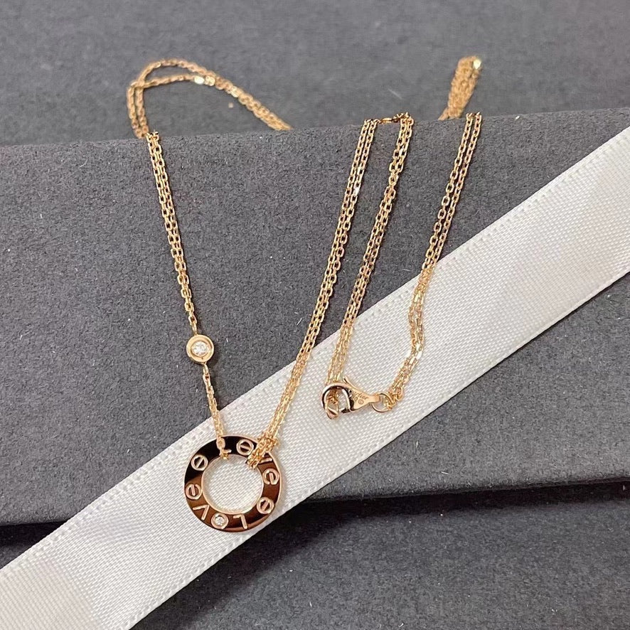 Aura LOVE NECKLACE 16MM 2 DIAMONDS