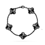[Aura ]Neues CLOVER 5 MOTIV SCHWARZES ARMBAND