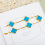 [Aura ]New  CLOVER 5 MOTIF TURQUOISE BRACELET COLLECTION