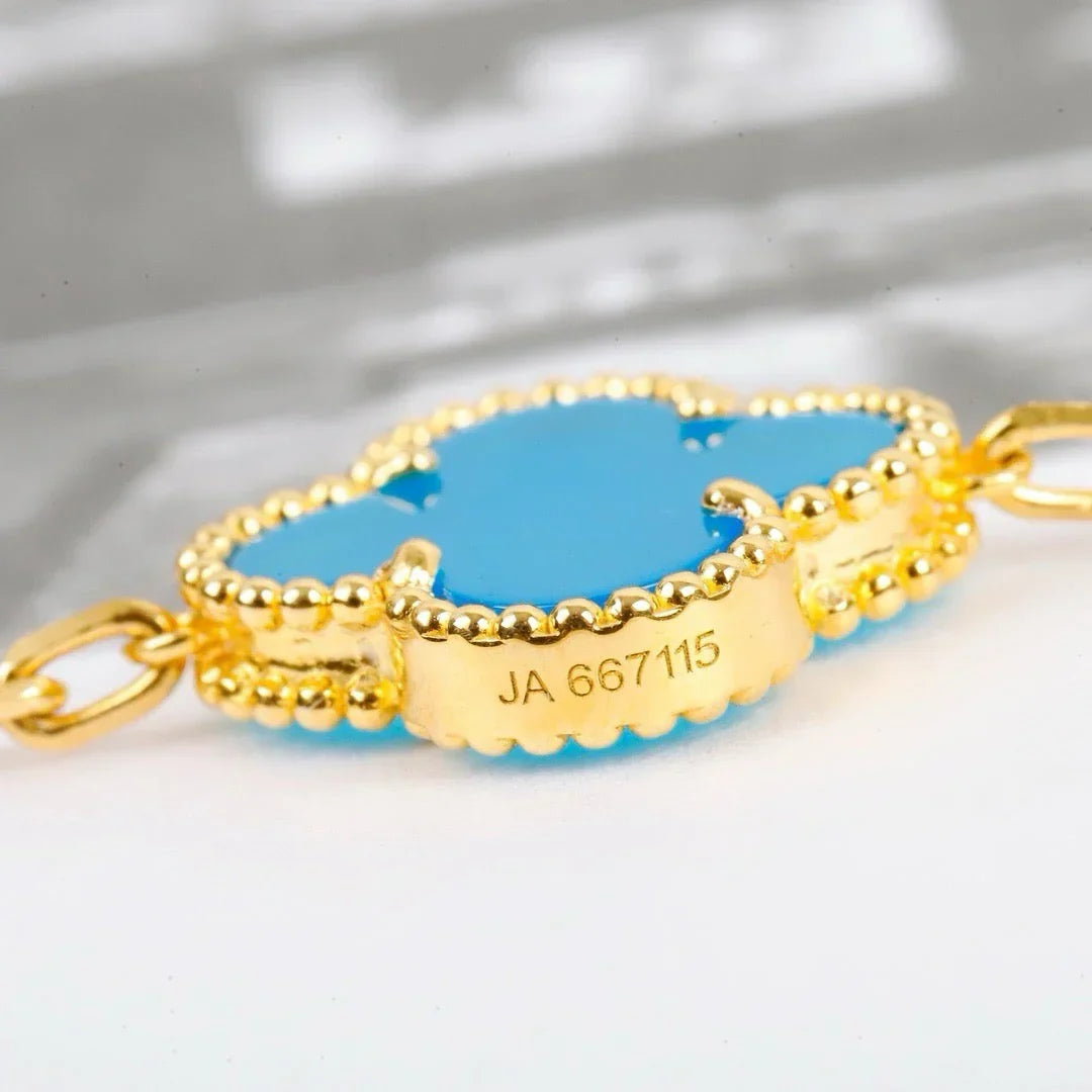 [Aura ]New  CLOVER 5 MOTIF TURQUOISE BRACELET COLLECTION