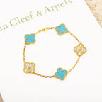 [Aura ]New  CLOVER 5 MOTIF TURQUOISE BRACELET COLLECTION