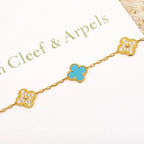 [Aura ]New  CLOVER 5 MOTIF TURQUOISE BRACELET COLLECTION