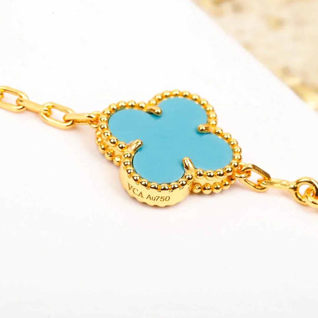 [Aura ]New  CLOVER 5 MOTIF TURQUOISE BRACELET COLLECTION