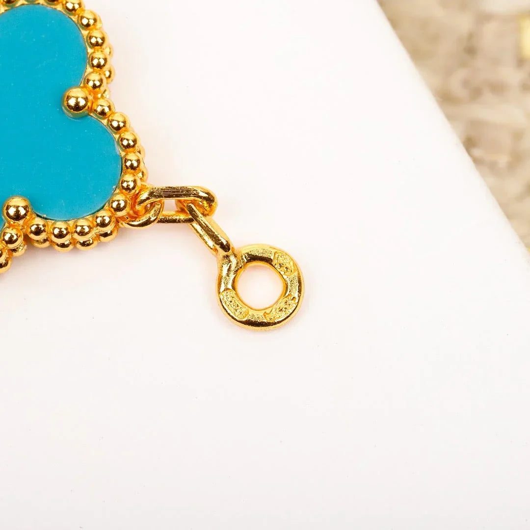 [Aura ]New  CLOVER 5 MOTIF TURQUOISE BRACELET COLLECTION