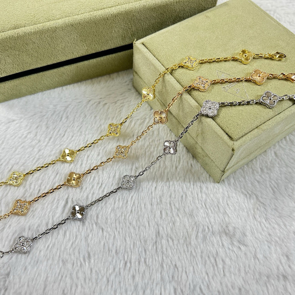 [Aura ]CLOVER 6 MOTIF DIAMOND LASER BRACELET