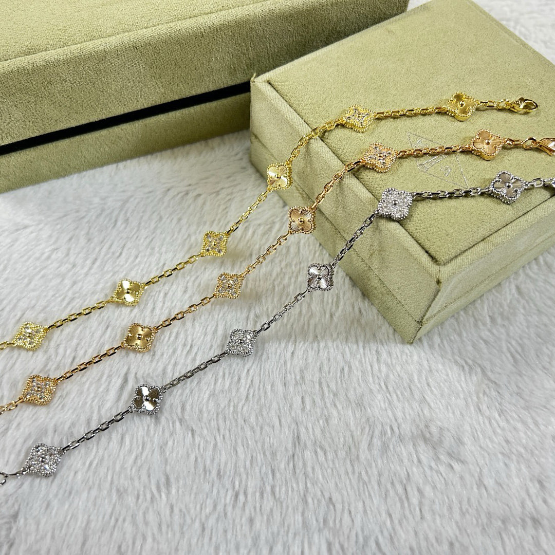 [Aura ]CLOVER 6 MOTIF DIAMOND LASER BRACELET