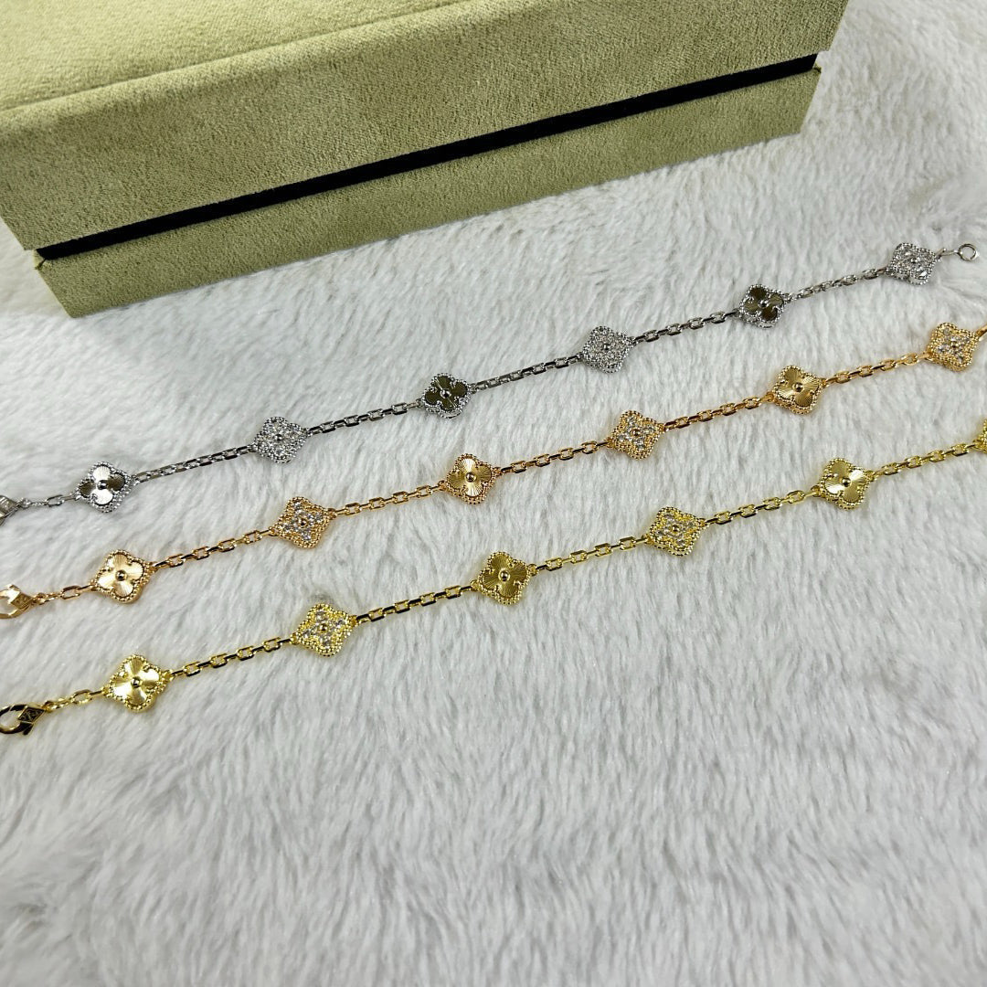 [Aura ]CLOVER 6 MOTIF DIAMOND LASER BRACELET