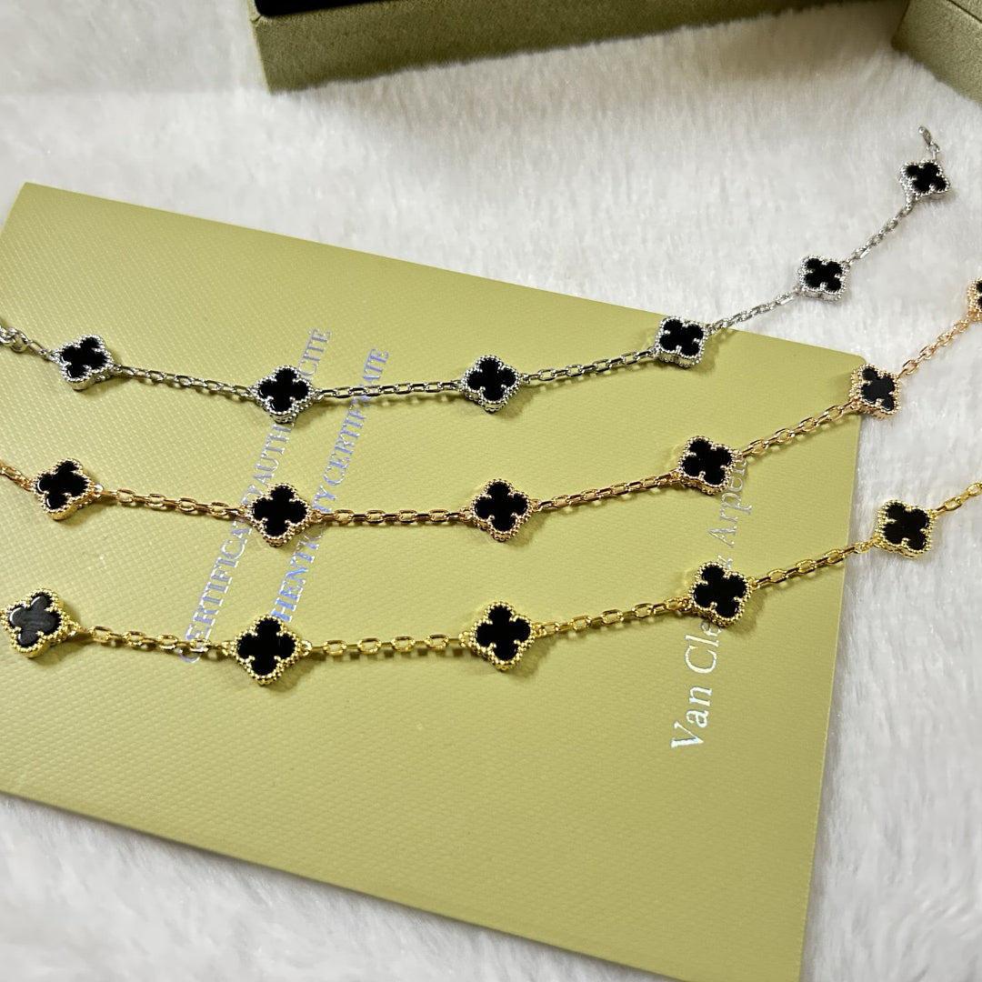 [Aura ]CLOVER 6 MOTIF  ONYXS BRACELET
