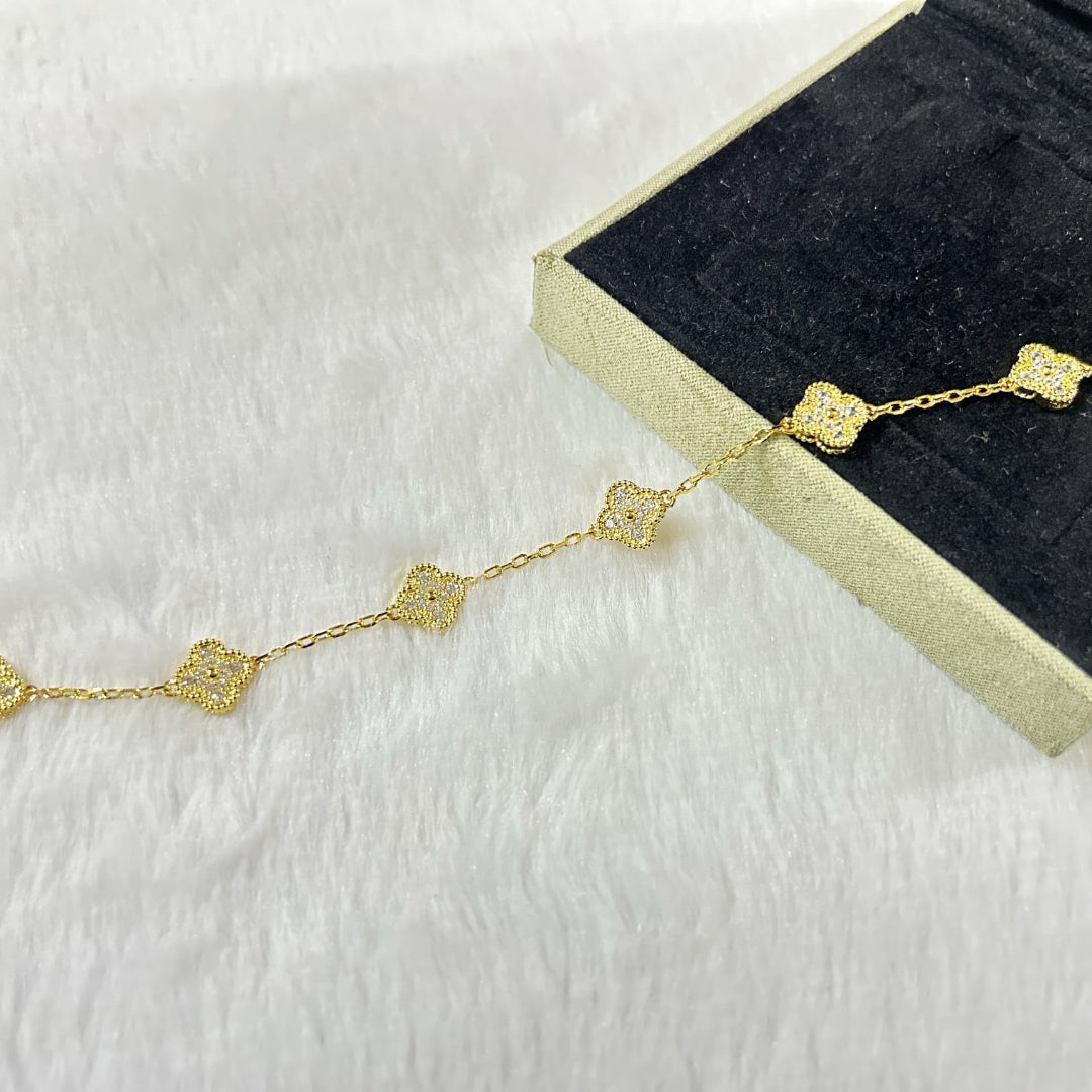 [Aura ]New CLOVER 6 MOTIF DIAMOND BRACELET