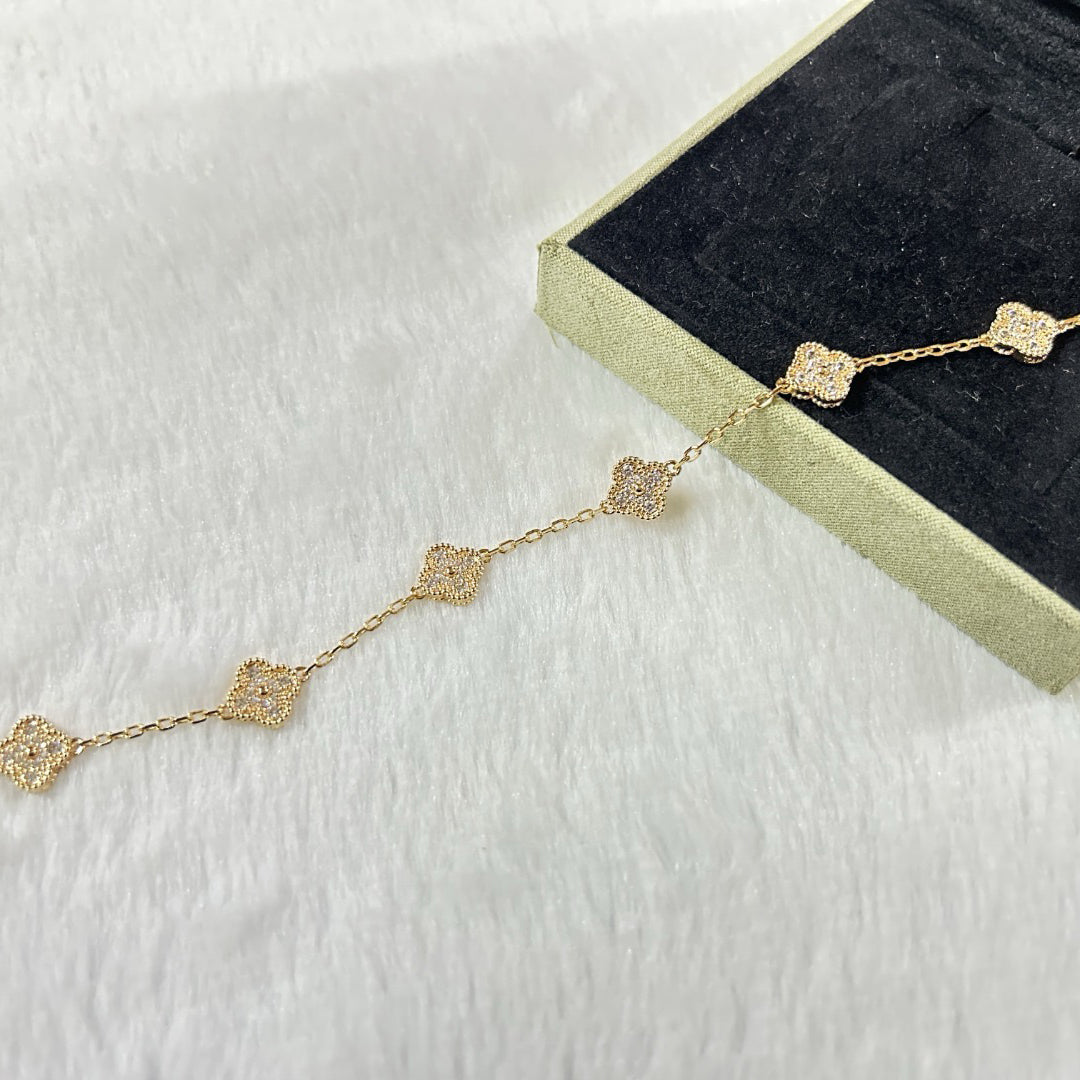 [Aura ]New CLOVER 6 MOTIF DIAMOND BRACELET