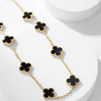 Aura CLOVER 10 MOTIFS ONYX NECKLACE