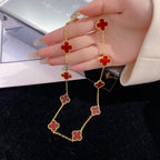 Aura CLOVER 10 MOTIFS CARNELIAN NECKLACE
