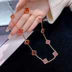 Aura CLOVER 10 MOTIFS CARNELIAN NECKLACE