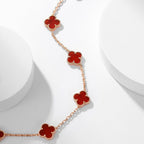 Aura CLOVER 10 MOTIFS CARNELIAN NECKLACE