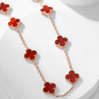 Aura CLOVER 10 MOTIFS CARNELIAN NECKLACE