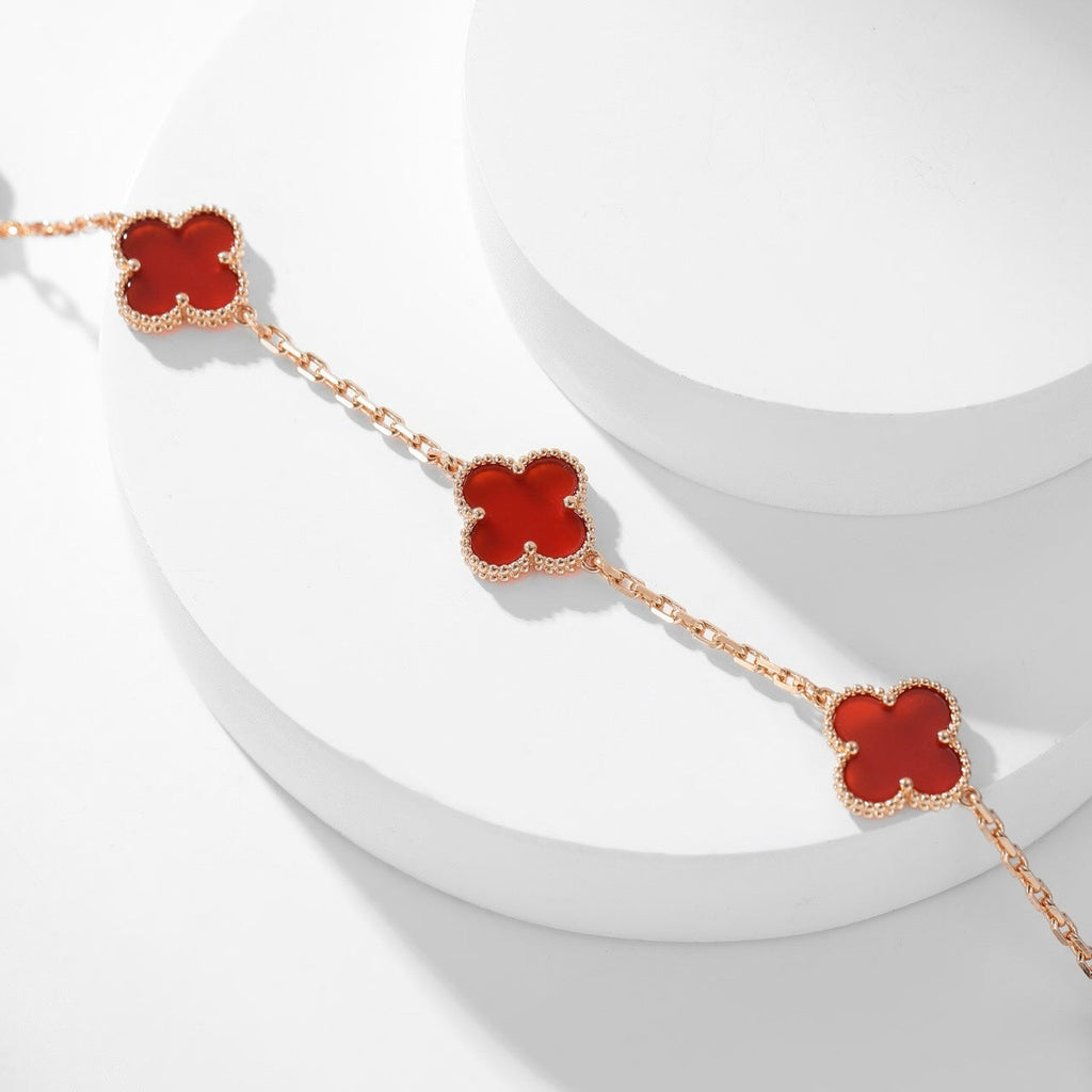 Aura CLOVER 10 MOTIFS CARNELIAN NECKLACE