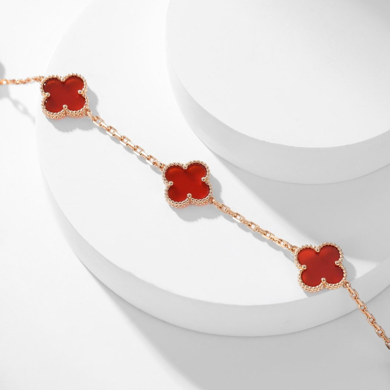 Aura CLOVER 10 MOTIFS CARNELIAN NECKLACE