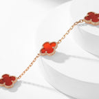 Aura CLOVER 10 MOTIFS CARNELIAN NECKLACE