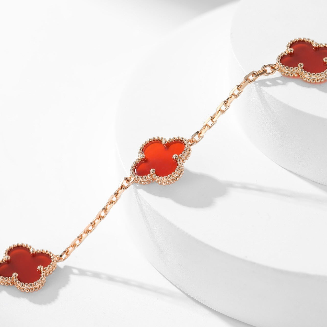 Aura CLOVER 10 MOTIFS CARNELIAN NECKLACE