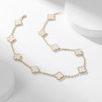 Aura CLOVER 10 MOTIFS WHITE MOTHER OF PEARL NECKLACE