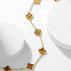 Aura CLOVER 10 MOTIFS TIGER EYE NECKLACE