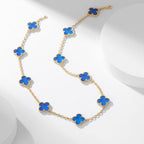 Aura CLOVER 10 MOTIFS BLUE AGATE NECKLACE