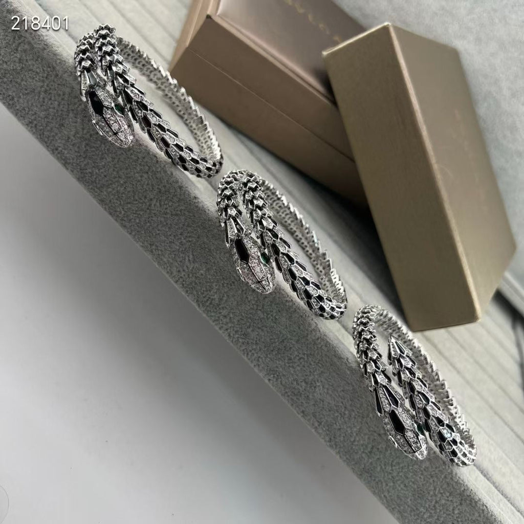 [Aura ] EW OBSIDIAN & DIAMOND SERPENT BRACELET