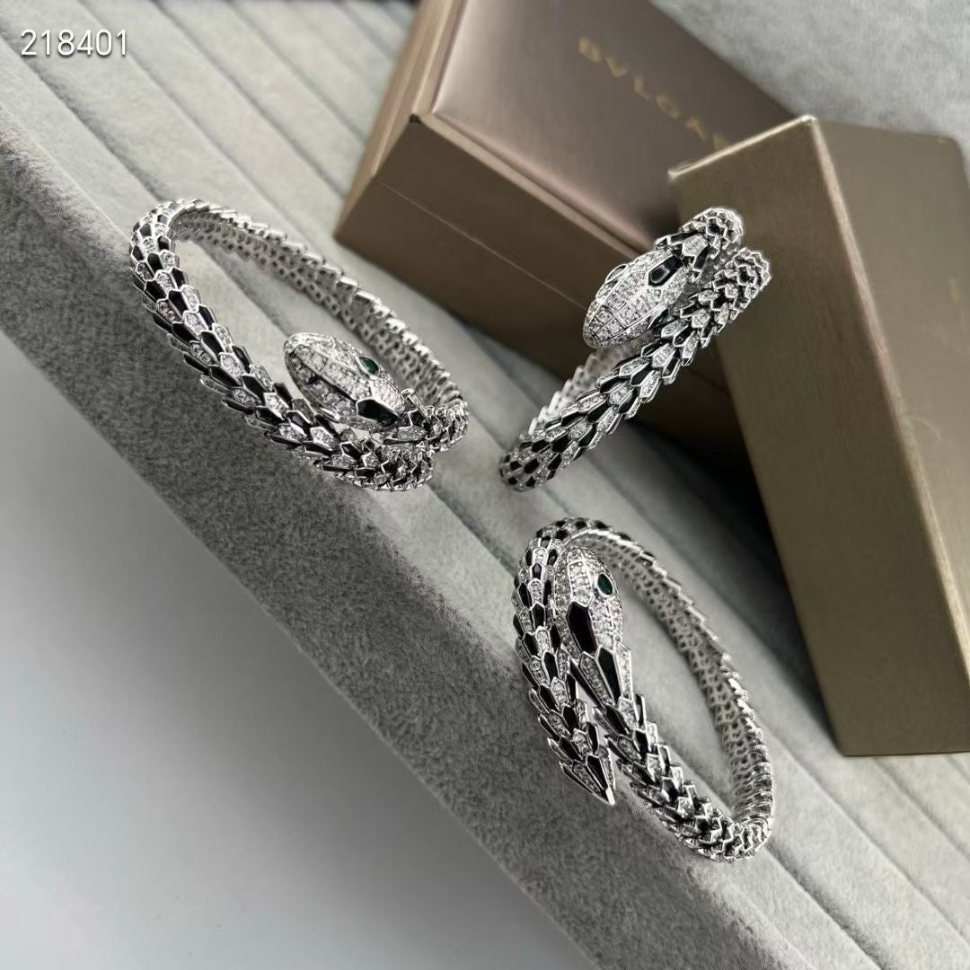[Aura ] EW OBSIDIAN & DIAMOND SERPENT BRACELET