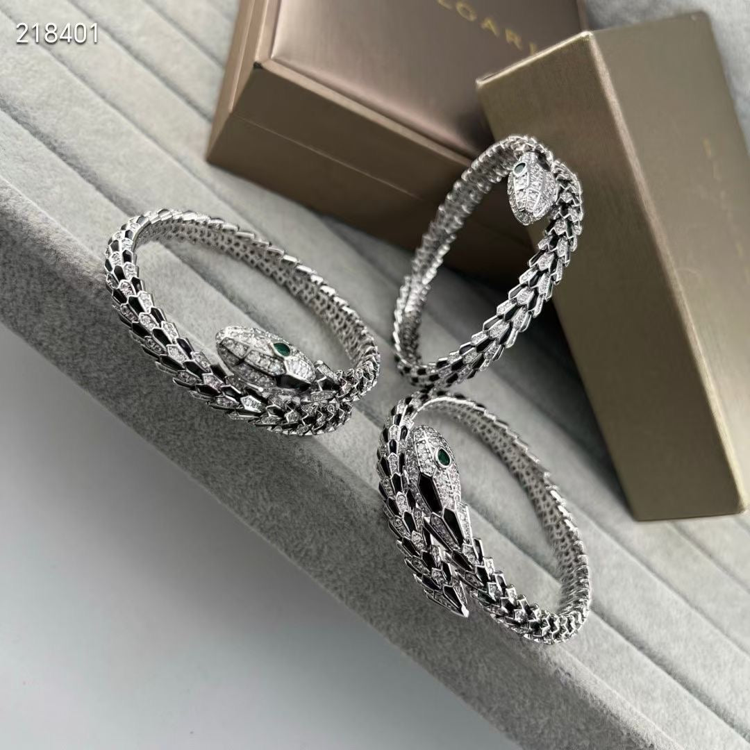 [Aura ] EW OBSIDIAN & DIAMOND SERPENT BRACELET
