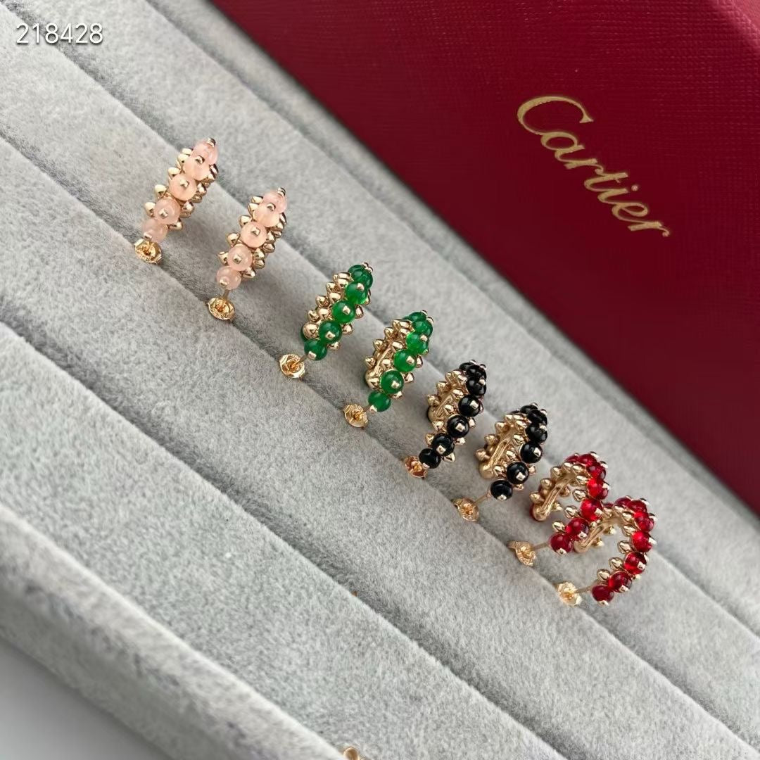 [Aura ] NEW COLORED GEMSTONE COLLECTION SMALL HOOP EARRINGS