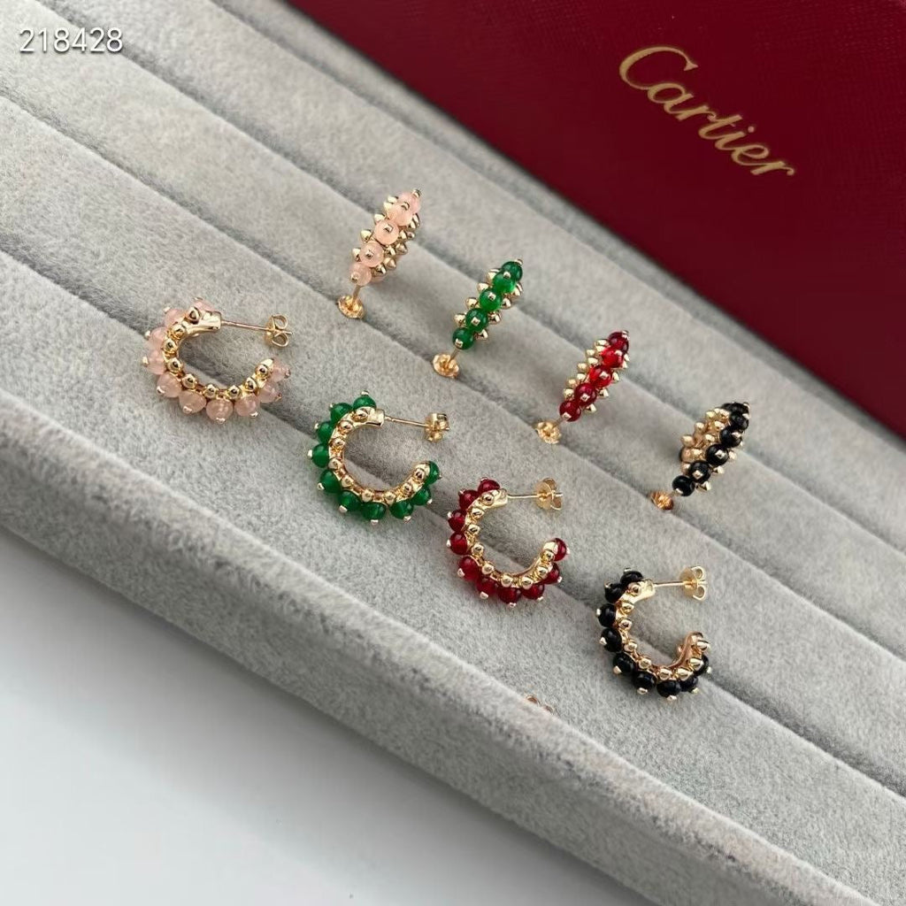 [Aura] NEUE FARBIGE EDELSTEIN-KOLLEKTION KLEINE CREOLEN