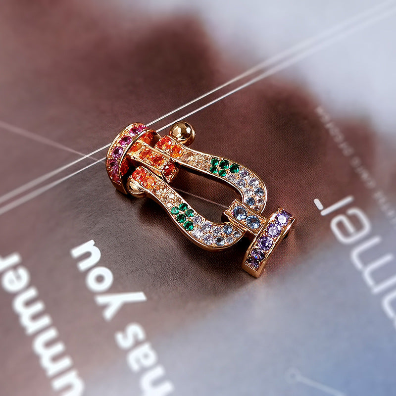 Aura FORCE LARGE HORSESHOE  COLORED DIAMOND BRACELET ROSE GOLD