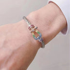 Aura FORC LARGE HORSESHOE  COLORED DIAMOND BRACELET SILVER