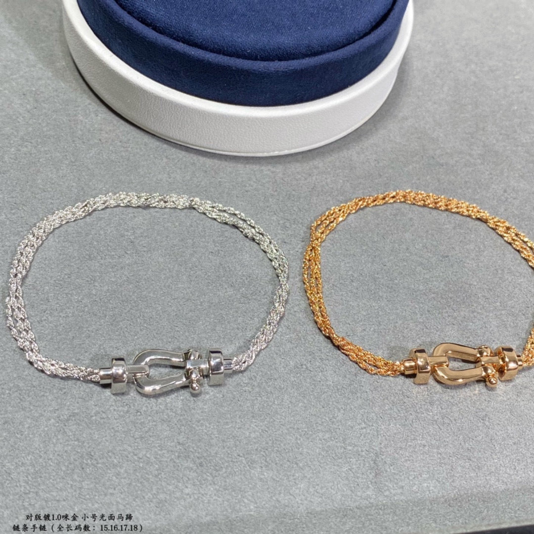 Aura FORCE SMALL HORSESHOE  DIAMOND CHAIN ROPE BRACELET