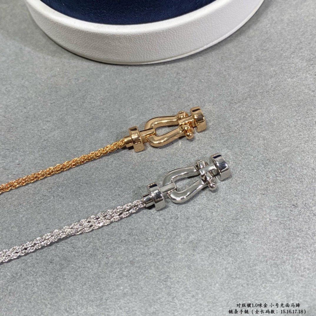 Aura FORCE SMALL HORSESHOE  DIAMOND CHAIN ROPE BRACELET