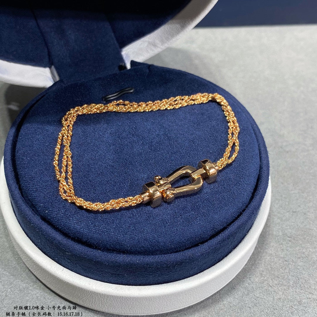 Aura FORCE SMALL HORSESHOE  DIAMOND CHAIN ROPE BRACELET