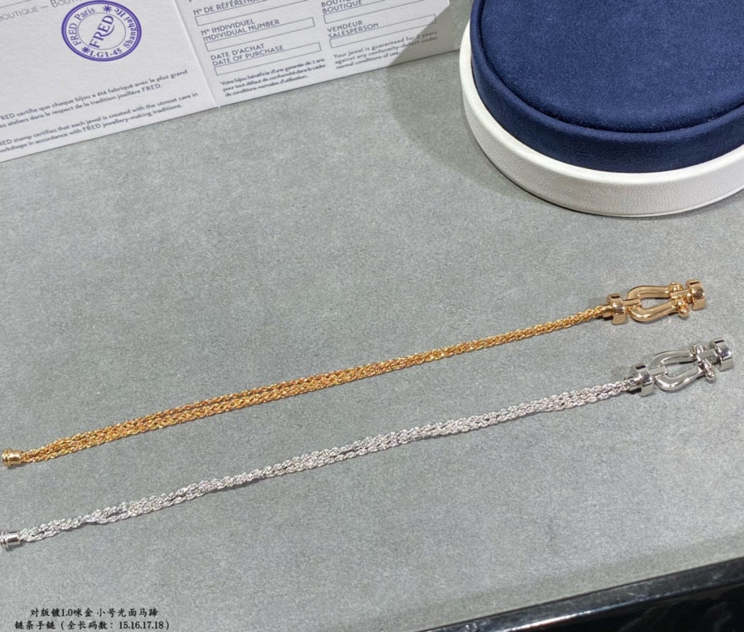 Aura FORCE SMALL HORSESHOE  DIAMOND CHAIN ROPE BRACELET