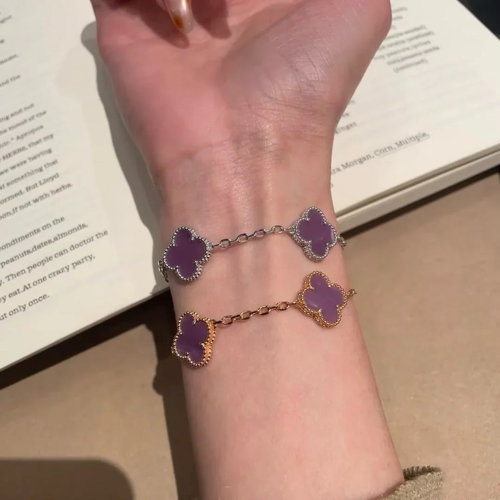 [Aura ]Neue CLOVER 5 MOTIV VIOLETT ARMBAND KOLLEKTION