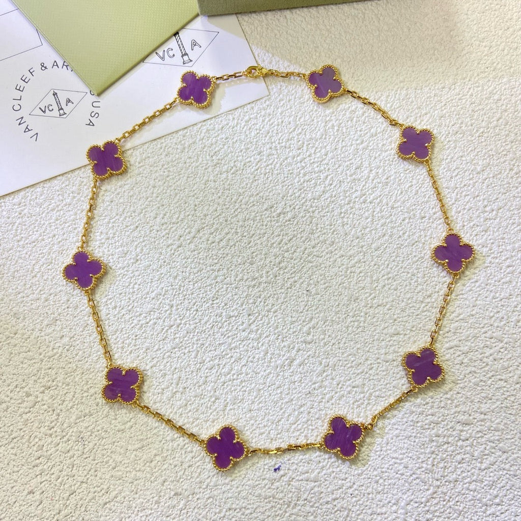 Aura KLEEBÜTTER 10 MOTIVE LILA VIOLETT HALSKETTE