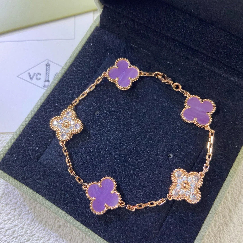 [Aura ]Neue CLOVER 5 MOTIV VIOLETT ARMBAND KOLLEKTION