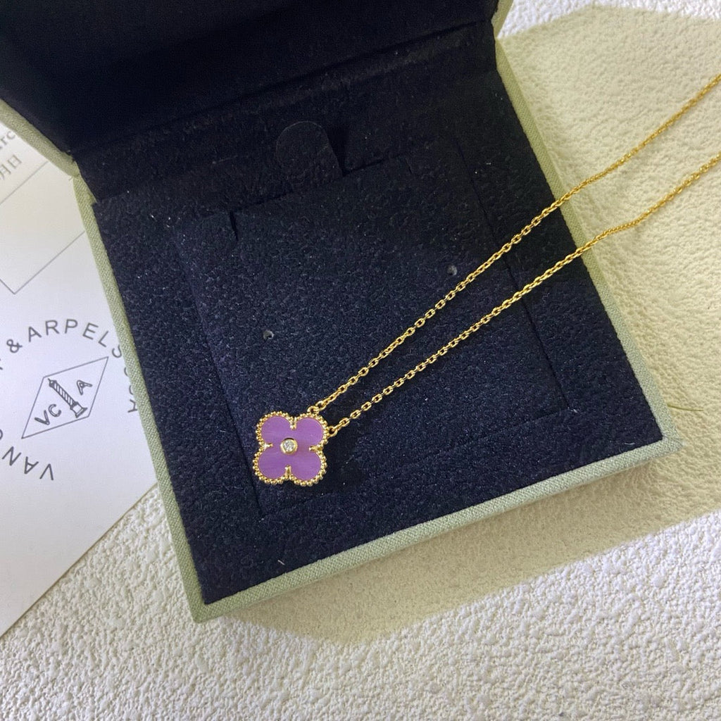 Aura CLOVER 15MM DIAMANT LILA-VIOLETT HALSKETTE