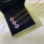 Aura CLOVER 15MM DIAMANT LILA-VIOLETT HALSKETTE