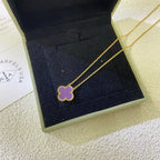 Aura CLOVER 15MM  PURPLE VIOLET NECKLACE