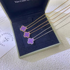 Aura CLOVER 15MM  PURPLE VIOLET NECKLACE