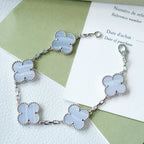 [Aura ]New  CLOVER 5 MOTIF PURPLE CHALCEDONY BRACELET COLLECTION