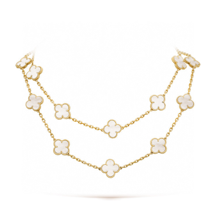 Aura CLOVER 20 MOTIFS WHITE MOP NECKLACE