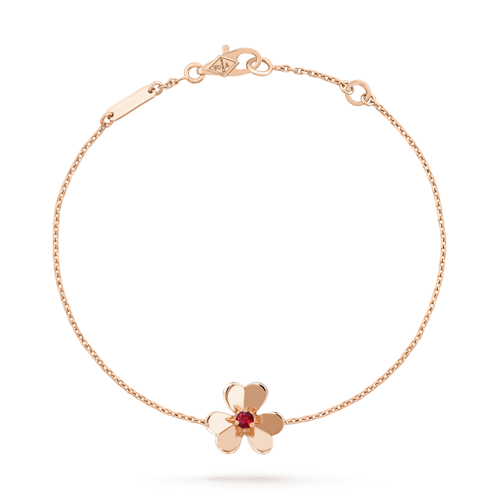 Aura FRIVOLE GOLD FLOWER PINK MALACHITE BRACELET