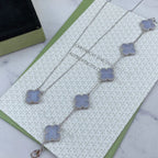 [Aura ]New  CLOVER 5 MOTIF PURPLE CHALCEDONY BRACELET COLLECTION