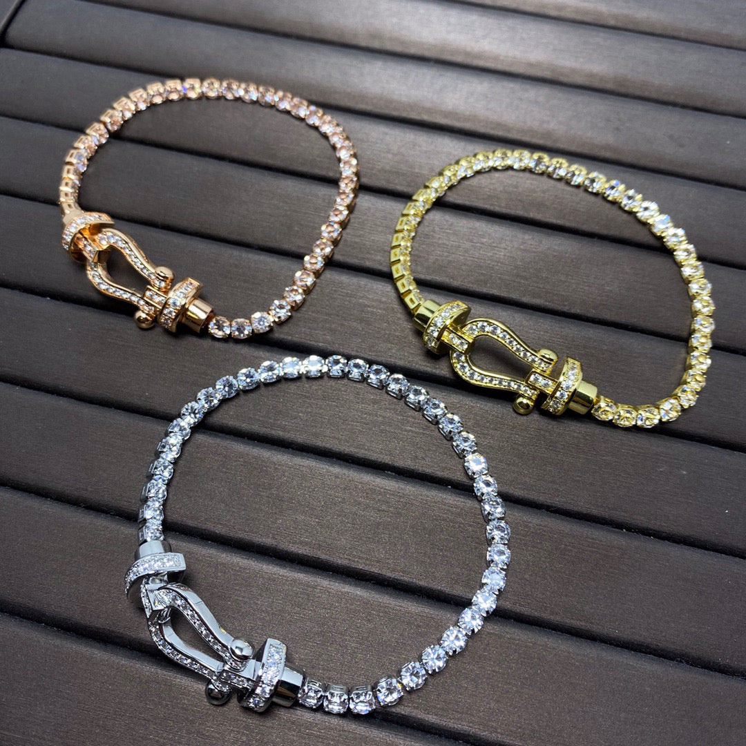 Aura FORCE  LARGE HORSESHOE FULL DIAMOND TENNIS BRACELET
