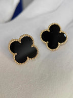 [Aura ] CLOVER 20MM BLACK MOP EARRINGS